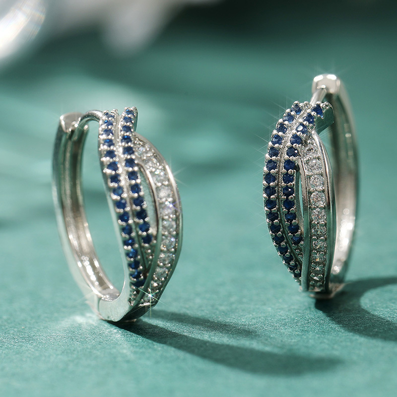 Sparkling Pave Cross Synthetic Zirconia Hoop Earrings